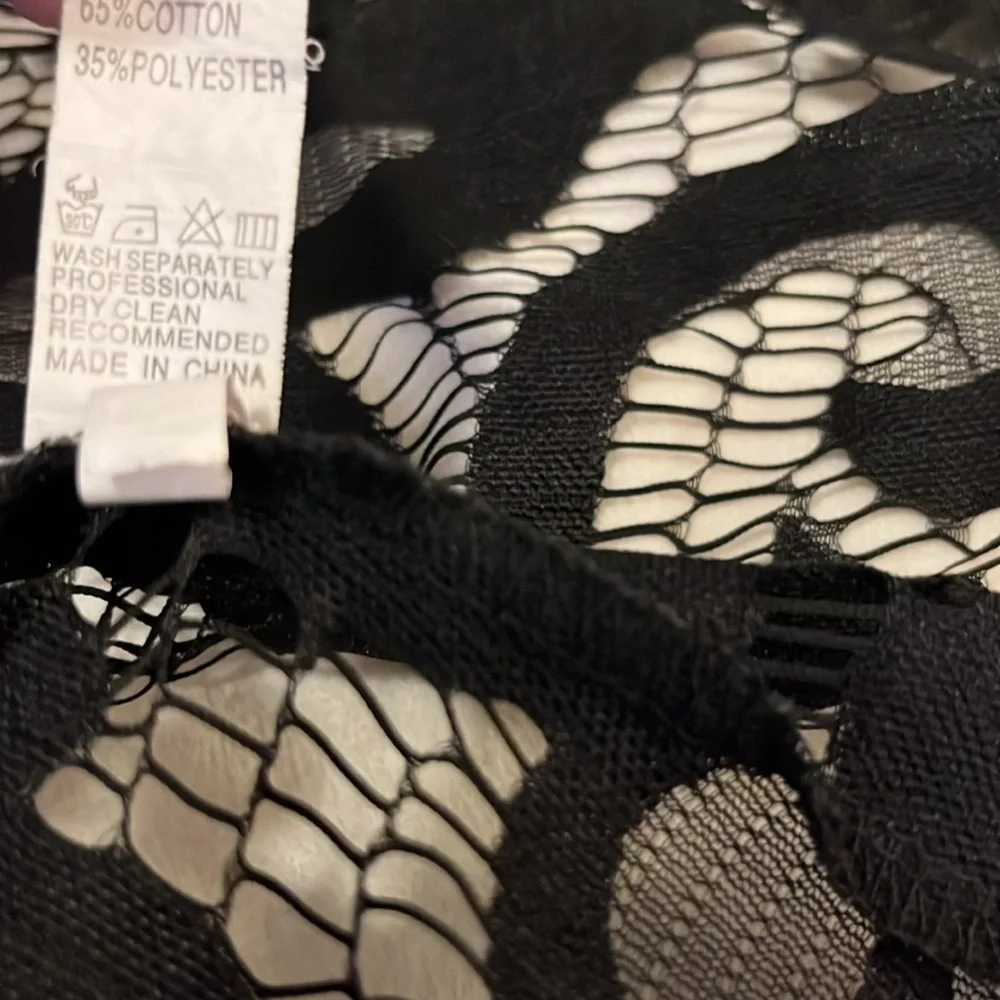 Black Lace  Sheer Whimsigoth Boho Pool Beach Midi Maxi Coverup Cardigan Duster S - Picture 4 of 7